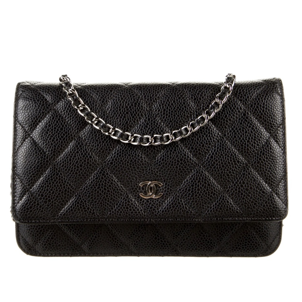 CHANEL Black Caviar Wallet on a Chain (WOC)